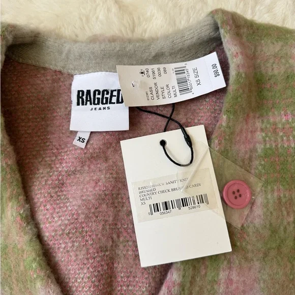 The Ragged Priest Pink and Green Checkered Cardigan XS NWT - Picture 2 of 5
